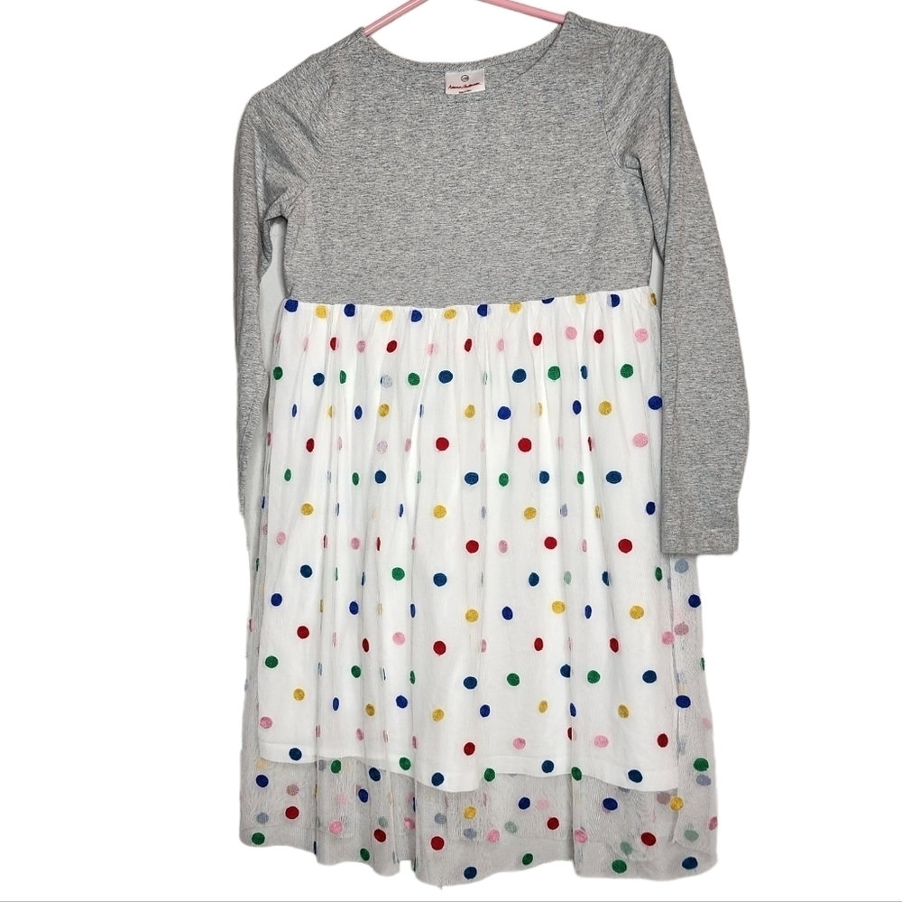 Hanna Andersson tulle embroidered polka dot dress.‎